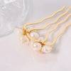 Women's Titanium Steel Geometric Handmade Ushaped Pearl Hairpin