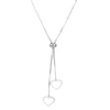 Women's Titanium Steel Geometric Heart Shape Pullout Clavicle Chain Necklace With Electroplating And Snake Bone Chain Style