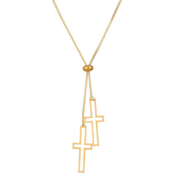 Women's Titanium Steel Geometric Heart Shape Pullout Clavicle Chain Necklace With Electroplating And Snake Bone Chain Style