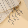 Women's Titanium Steel Geometric Heart Shape Pullout Clavicle Chain Necklace With Electroplating And Snake Bone Chain Style