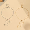 Women's Titanium Steel Geometric Heart Shape Pullout Clavicle Chain Necklace With Electroplating And Snake Bone Chain Style