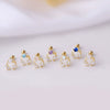 Women's Titanium Steel Geometric Inlaid Zircon Ear Nail Earrings