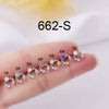 Women's Titanium Steel Geometric Inlaid Zircon Ear Nail Earrings