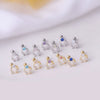 Women's Titanium Steel Geometric Inlaid Zircon Ear Nail Earrings