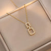 Women's Titanium Steel Geometric Jewelry Electroplated With Mixed Gemstone Setting Including Earrings Ring Necklace