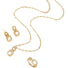 Women's Titanium Steel Geometric Jewelry Electroplated With Mixed Gemstone Setting Including Earrings Ring Necklace