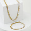 Women's 316L Stainless Steel Geometric Jewelry Necklace And Ot Buckle Ochain Bracelet With Electroplating