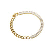 Women's 316L Stainless Steel Geometric Jewelry Necklace And Ot Buckle Ochain Bracelet With Electroplating