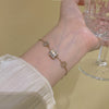 Women's Titanium Steel Geometric Light Luxury Necklace With Inlaid Zircon And Mixed Gem Inlay Cross Chain