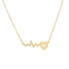 Women's Titanium Steel Geometric Minimalist Electrocardiogram Smart Love Clavicle Chain Necklace With Diamond Treatment