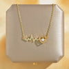 Women's Titanium Steel Geometric Minimalist Electrocardiogram Smart Love Clavicle Chain Necklace With Diamond Treatment
