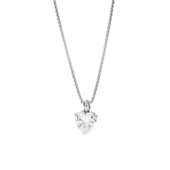 Women's Titanium Steel Geometric Minimalist Love Necklace With Box Chain And Electroplating