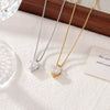 Women's Titanium Steel Geometric Minimalist Love Necklace With Box Chain And Electroplating
