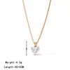 Women's Titanium Steel Geometric Minimalist Love Necklace With Box Chain And Electroplating