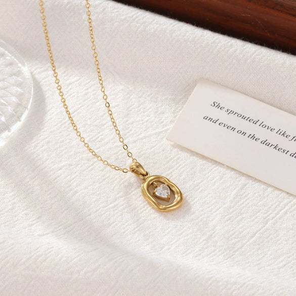 Women's Titanium Steel Geometric Mobius Pendant O Chain Necklace With Electroplating Design