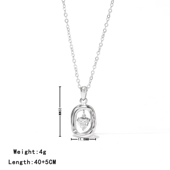 Women's Titanium Steel Geometric Mobius Pendant O Chain Necklace With Electroplating Design