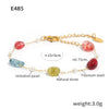 Women's Titanium Steel Geometric Natural Stone Gold Inlaid Clavicle Necklace