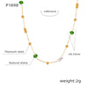 Women's Titanium Steel Geometric Natural Stone Gold Inlaid Clavicle Necklace