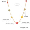 Women's Titanium Steel Geometric Natural Stone Gold Inlaid Clavicle Necklace