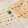 Women's Titanium Steel Geometric Natural Stone Gold Inlaid Clavicle Necklace
