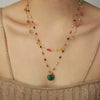 Women's Titanium Steel Geometric Natural Stone Gold Inlaid Clavicle Necklace