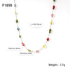 Women's Titanium Steel Geometric Natural Stone Gold Inlaid Clavicle Necklace