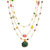 Women's Titanium Steel Geometric Natural Stone Gold Inlaid Clavicle Necklace