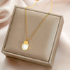 Women's Titanium Steel Geometric O Word Chain Necklace With Electroplating Light Luxury Niche Design Simple Elegant Clavicle Chain