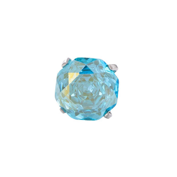 Women's Titanium Steel Geometric Octagon Rose Cut Zircon Earrings