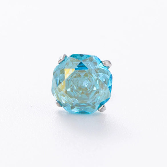Women's Titanium Steel Geometric Octagon Rose Cut Zircon Earrings