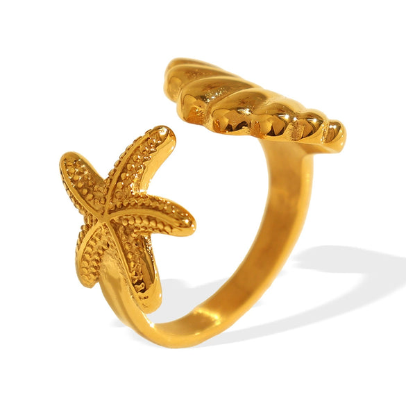 Women's 316L Stainless Steel Geometric Open Ring Fashion Jewelry Electroplated