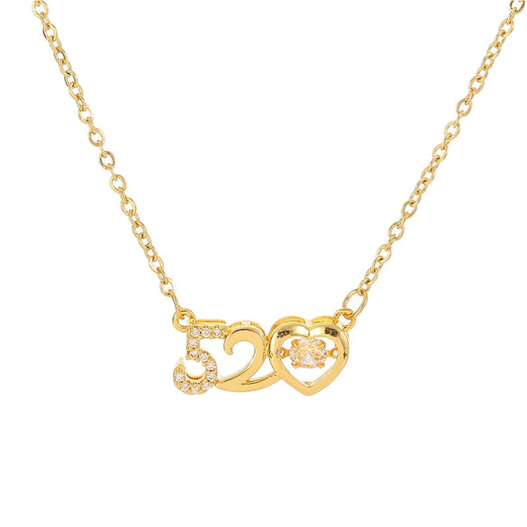 Women's Titanium Steel Geometric Pattern Light Luxury Love Pendant Necklace With Diamond Design And Cross Chain