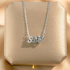 Women's Titanium Steel Geometric Pattern Light Luxury Love Pendant Necklace With Diamond Design And Cross Chain