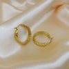 Women's Titanium Steel Geometric Pattern Polished Wheat Ear Woven Elegant Earrings