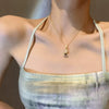 Women's Titanium Steel Geometric Pendant Necklace Fashion Trendy Allmatch Collarbone Chain