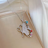 Women's Titanium Steel Geometric Pendant Necklace With Copper Pendant And Electroplating Process