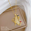 Women's Titanium Steel Geometric Pendant Necklace With Copper Pendant And Electroplating Process