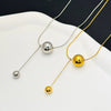 Women's Stainless Steel Geometric Pendant Necklace With Snake Bone Chain Electroplated Fashion Collarbone Jewelry