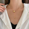 Women's Stainless Steel Geometric Pendant Necklace With Snake Bone Chain Electroplated Fashion Collarbone Jewelry