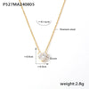 Women's 316L Stainless Steel Geometric Pendant Stacked Clavicle Chain 18K Goldplated Necklace