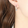 Women's 316L Stainless Steel Geometric Plain Ring Earrings Gold Plated Inlaid Zircon Electroplated