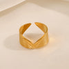 Women's Titanium Steel Geometric Retro Style 18K Gold Plated Opening Adjustable Ring