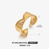 Women's Titanium Steel Geometric Retro Style 18K Gold Plated Opening Adjustable Ring