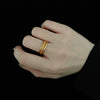 Women's Titanium Steel Geometric Ring With 18K Gold Electroplating