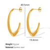 Women's 316L Stainless Steel Geometric Rotating Ring Earrings Electroplated With 18K Gold In Heavy Metal Style