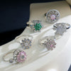 Women's Titanium Steel Geometric Rotating Zircon Ring Real Gold Plated Enhanced Color Retention Simple Style