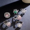 Women's Titanium Steel Geometric Rotating Zircon Ring Real Gold Plated Enhanced Color Retention Simple Style