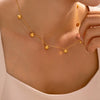 Women's 316L Stainless Steel Geometric Scallop Pendant Necklace Plated 18K Gold