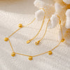 Women's 316L Stainless Steel Geometric Scallop Pendant Necklace Plated 18K Gold