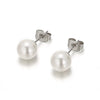 Women's Titanium Steel Geometric Shell Pearl Earrings With Electroplated Fashion Minimalist Design